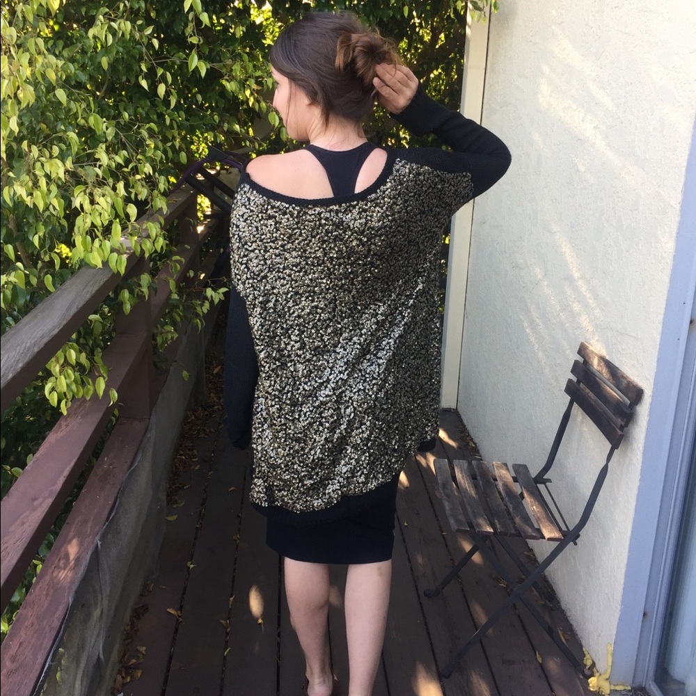 Sequin back sweater